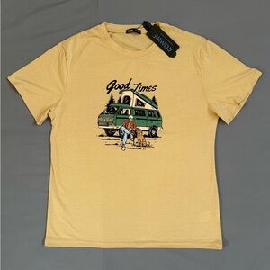 ROMWE Mustard Graphic Tee for‎ Men
